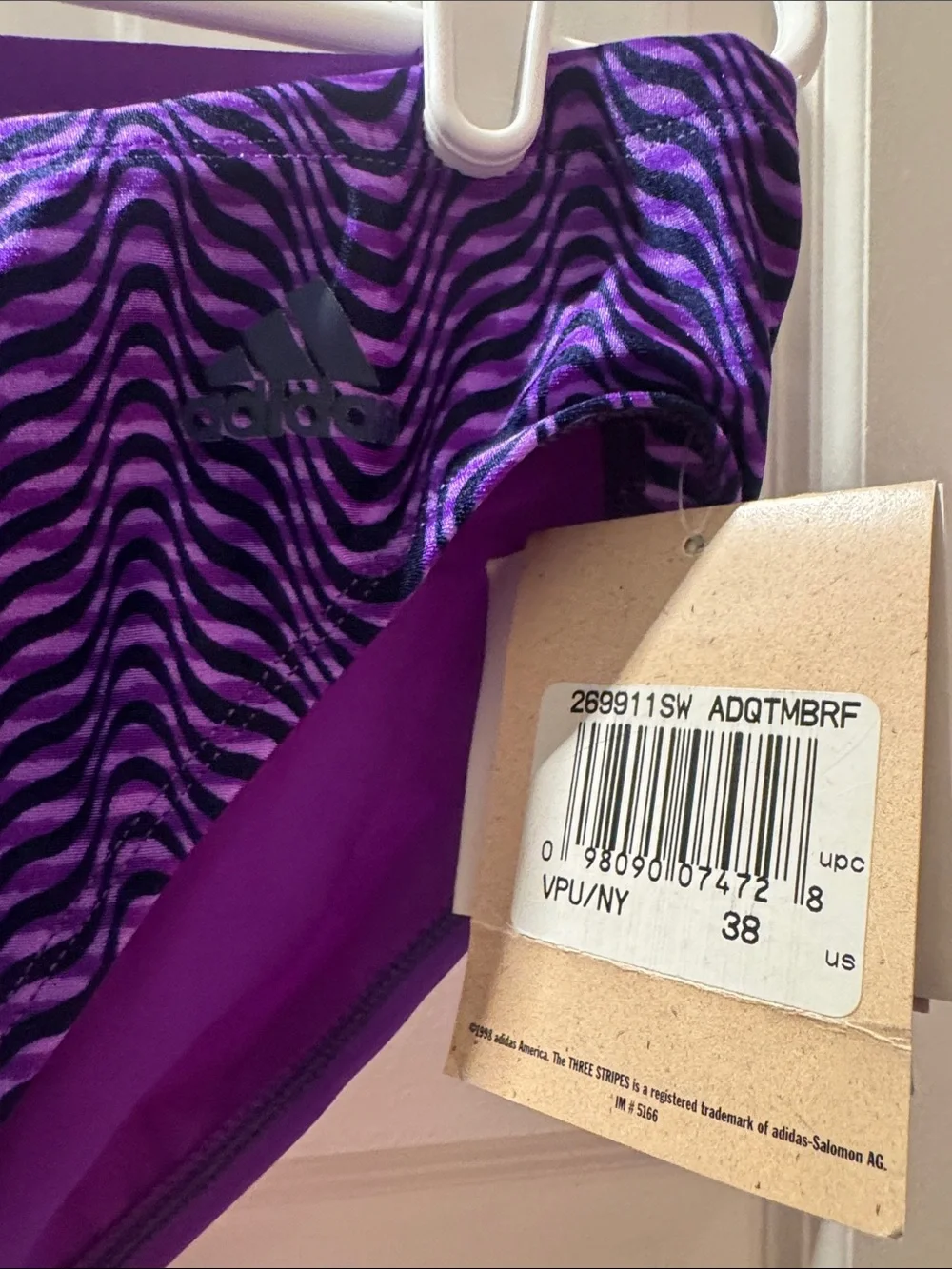 Adidas Purple Men’s Wave-Stripe Swim Briefs Size 38